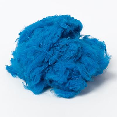 China Anti-deformation 2.5Dtex*51mm Compressed Blue Color Dyed Polyester Fiber Cut for sale