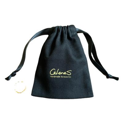 China 100% Eco-Friendly Customize Logo And Choose Color Black / White Ring Necklace Earrings Drawstring Packaging Bag for sale