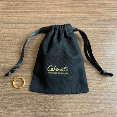 China 100% Eco-Friendly Jewelry Gifts Bag 8x11cm 9x12cm 10x15cm 13x17cm Small Logo Makeup Drawstring Canvas Pouches Custom Made for sale