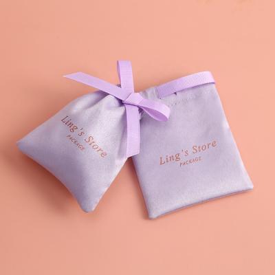 China Soft and High Quality 5x7cm Custom Jewelry Drawstring Pouch Velvet Packaging Pouch Bag for sale