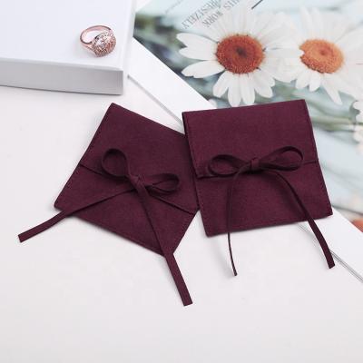 China Soft And High Quality 6X6cm Microfiber Suede Drawstring Gift Pouches Jewelry Pouch Bag For Woman Jewelry Display for sale