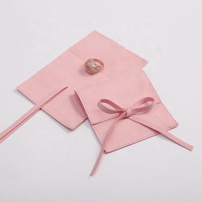 China Wholesale Soft And High Quality 6x6cm Fashion Jewelry Gift Pink Pouches Customized Luxury Jewelry Bag Drawstring Packaging Pouch for sale