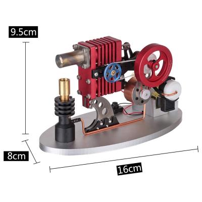 China Educational Stirling Engine Generator Linkage with LED Lamp Beads, DIY Toy Set Double Cylinder Double Piston Rocker Arm Voltage Display Meter for sale