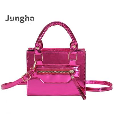 China 2023 New Women's Hand-Held Bag Women's Shoulder Bag Patent Leather Outdoor Bright Texted Cross - Body Joker Square Small Ba for sale