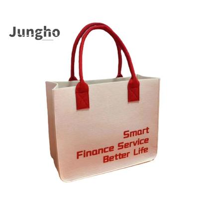 China Wholesale Eco-Friendly Tote Bag Custom Felt Fabric Tote Bag Eco-Friendly Reusable Fashion Business Briefcase Shopping Bag With Logo for sale