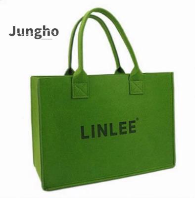 China Handled Wholesale Multiple Colors Two Strap Logo Custom Felt Tote Bag Shopping for sale