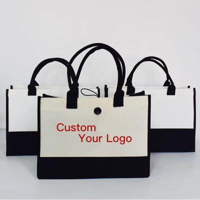 China DIY Hand Painted Handled LOGO Letter Canvas Tote Bag Amazon Handbag Fashion Gift Custom Cotton Handbag DIY Tote Bag for sale