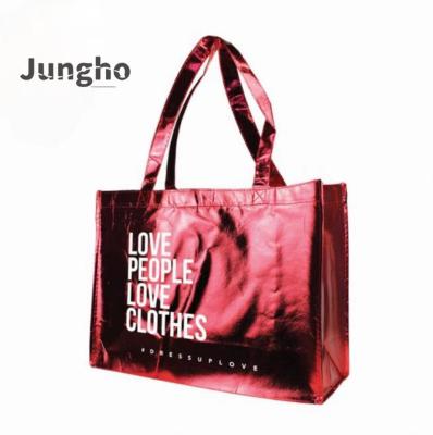 China Custom factory LOGO source factory LOGO gift apparel gift handled luminous velvet film PP/PVC printed non-woven shopping bag for sale