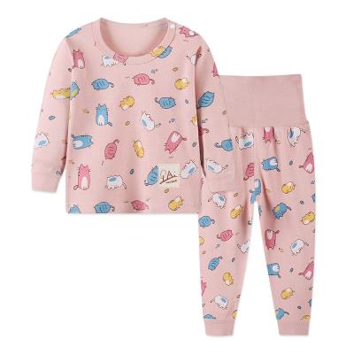 China Casual Pajama Sleepwear Suit Long Johns Underwear Baby Clothes Kids 100% Cotton for sale