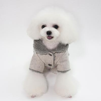 China Viable high level suede and sherpa boned classic style warm elegant dog coat for sale