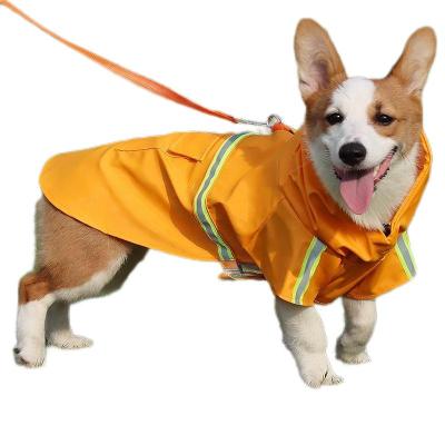 China 2021 new dog apparel viable dog large reflective poncho brand waterproof dog raincoat for sale