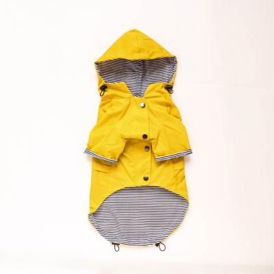 China Fashion Sustainable Design Yellow Front Opening Two Legs Pet French Bulldog Raincoat for sale