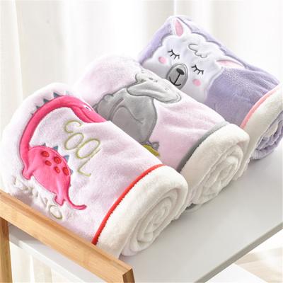 China 2020 New Design Cartoon Pattern Children Fireproof Blanket 2 Ply Baby Receiving Blanket for sale