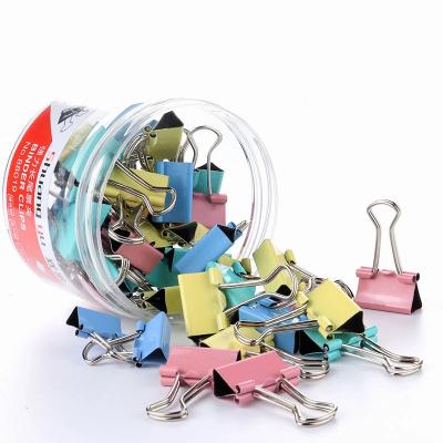 China Hot Selling Metal Binder Clips 51mm Colorful Metal Butterfly Shape Tail Clips For Office Supplies for sale