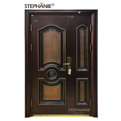 China Modern Simple Luxury Exterior Swing Front Security Wooden Metal Door Bulletproof Design For Apartment House for sale