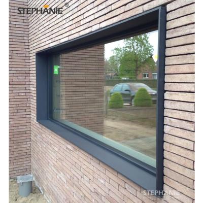 China Hot Selling Magnetic Screen Window Glass Aluminum Fixed Windows With Canopy For Duct Manufacturer for sale