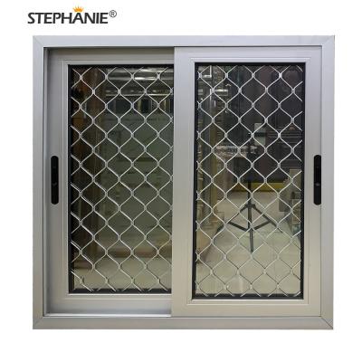 China Cheap Silver Color Screen Grill Design Folding Aluminum Casement Window Wholesale for sale