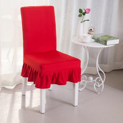 China Comfortable Wedding Dresses Removable Chair Covers Skirt Red Half Back Chair Covers Skirt Chair Set Cover for sale