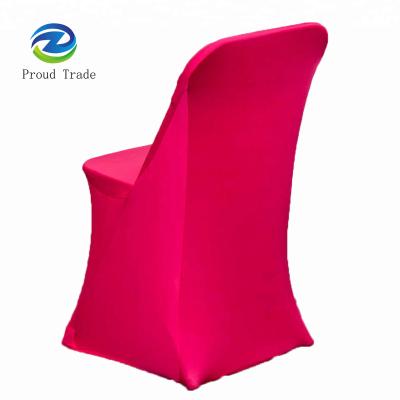 China Fusia Wedding Event Durable Fold Up Chair Cover Spandex Seat Cover for sale