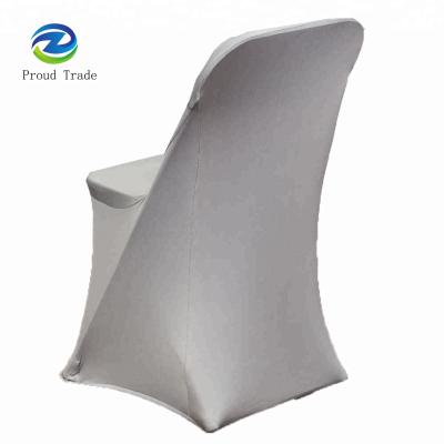 China Gray Wedding Event Durable Fold Up Chair Cover Spandex Seat Cover for sale