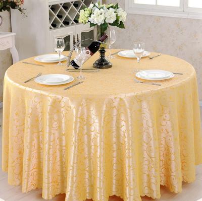 China Oilproof Glitter Golden Yellow Cheap Round Tablecloth for sale