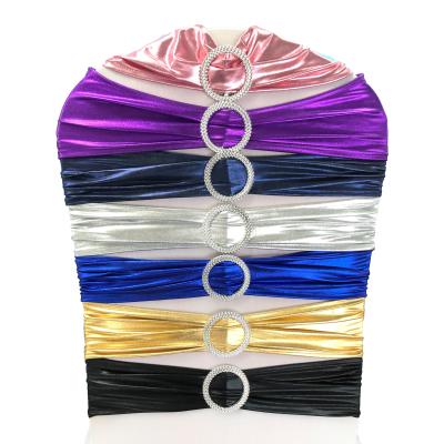 China Sale Multicolor Metallic Spandex Chair Dust Sashes for sale