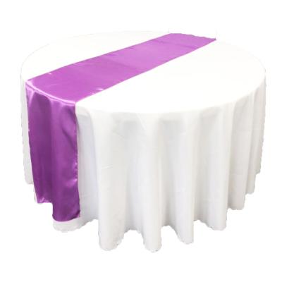 China Comfortable Cheap Banquet 12*108inch Purple Table Runners For Wedding Square Tablecloth Decorations for sale