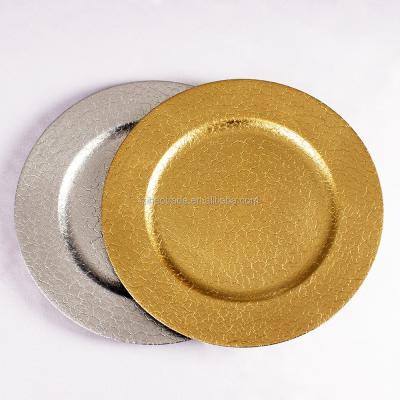 China Sustainable Gold Disposable Plastic Silver Charger Plates Wholesale for sale