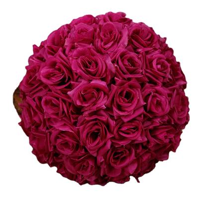 China Waterproof Silk Flower Wedding Event Decoration Flower Ball for sale