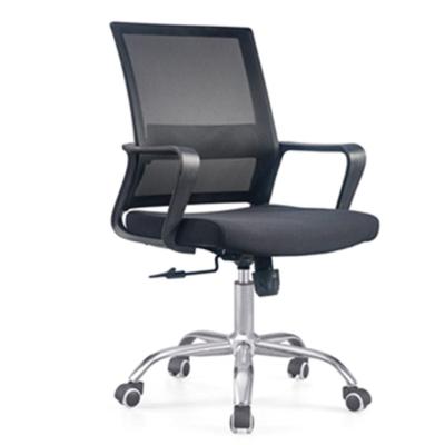 China Good Quality Cheap Price Black Revolving Durable With Wheel Office Fixed Arm Mesh Office Chairs for sale