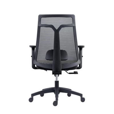 China Good Quality Customized Revolving Secretary Desk Chair Black Mesh Staff Ergonomic Revolving Office Chair for sale