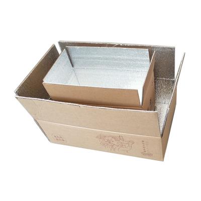 China Recycled Materials Packaging Delivery Boxes Insulated Cooler Box Liner Bubble Foam Cartons For Frozen Food for sale