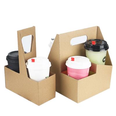 China Recyclable 4 Cup Beverage Carrier , Cardboard Take Away Coffee Cup Holder for sale