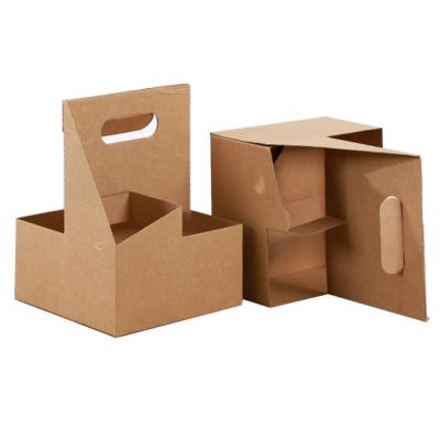 China Recyclable Disposable Corrugated Cardboard Drink Holder Coffee Paper Cup Carriers for sale