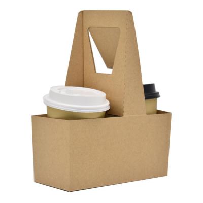 China Hotsale China Recyclable Craft Coffee Paper Disposable Brown Cup Holder for sale