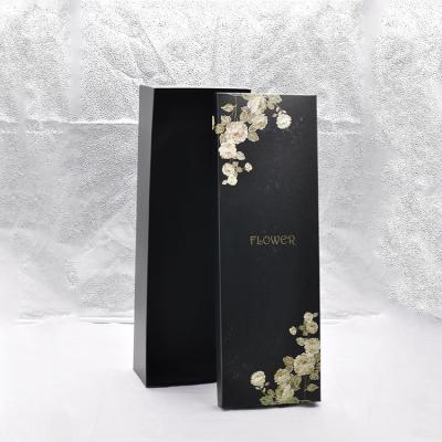 China Handmade Custom Long Rectangle Flower Cardboard Box With Lid for sale