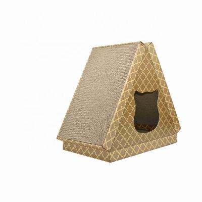 China Wholesale High Quality Viable Paper Cat Scratcher With Box Cat Boarding Bed Rooms Cardboard for sale