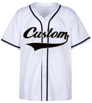 China Wholesale White V Neck Mens Team New York OEM Antibacterial Logo Sublimation Baseball T-Shirts Uniform Custom Tank Top for sale