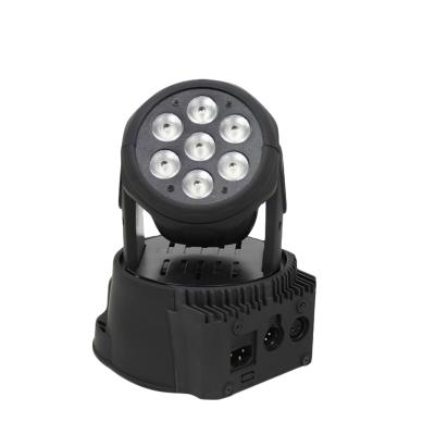 China Residential 10w led wash dmx moving head light moving head 7 LED 4 in 1 RGBW for sale