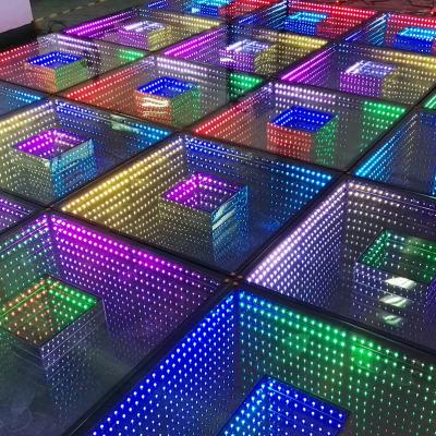 China 60m Disco Light 3D Mirror Led Dance Floor Party Led Dance Floor DJ Lights for sale