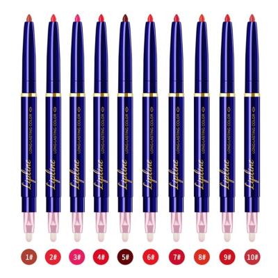 China Waterproof Custom Beauty Makeup 10 Colors Cosmetic Matte Waterproof Lip Liner Pencil Logo Long Lasting Lipstick Pen for sale