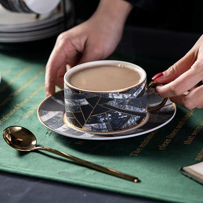 China Creative Viable Ceramic Coffee Cup And Saucer Bone China Coffee Cup Tea Set Factory Wholesale for sale