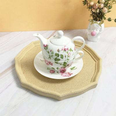 China Three-Piece Bone China Tea Set Porcelian Decal Sustainable Hot-Selling White Cup And Saucer Set Tea Cup Drinkware for sale