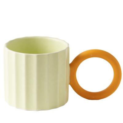 China Nordic Exquisite Large Ear Viable Light Luxury Porcelain High Temperature Porcelain Ceramic Coffee Cup For Household With Handle for sale