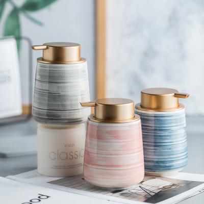 China Modern Ceramic Home Soap Dispenser Shampoo Bottle Liquid Split Lotion Bottle Bathroom Accessories for sale