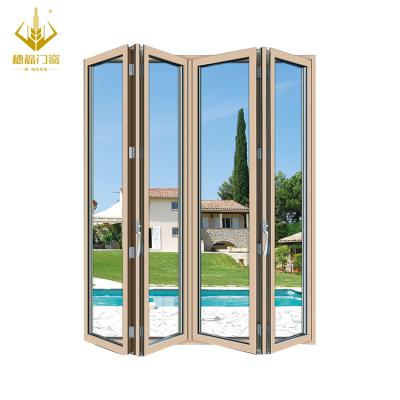 China Latest Modern Design Accordion Aluminum Alloy Sliding Folding Glass Doors Sales for sale