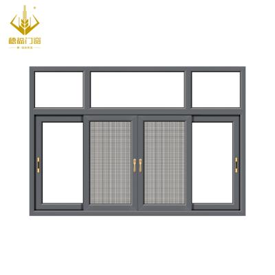 China Sliding Construction Design Single Double Glazed Thermal Break Aluminum Sliding Glass Windows Factory Price for sale