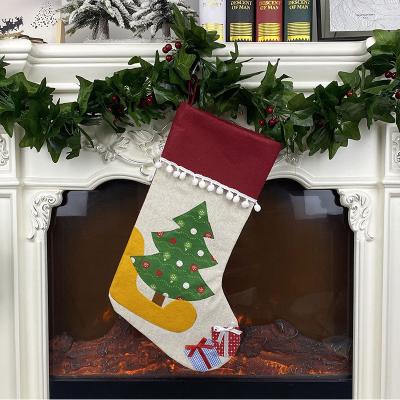 China 2021 Wholesale Christmas Holiday Decoration Stocking Decorations Stocking Sublimation Gifts For Embroidery for sale