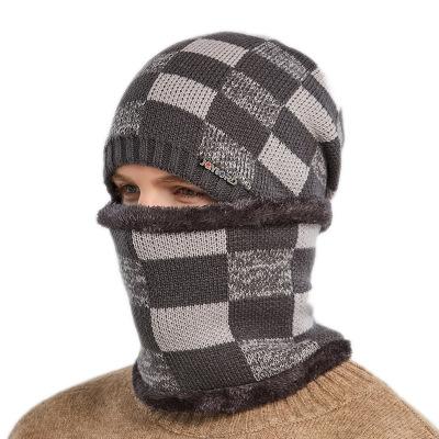 China Mid 2021 Customized Medium Indoor Outdoor Winter Beanie Hat And Scarf Set Men Keep Warm Windproof And Cold Protection Knitted Hat for sale