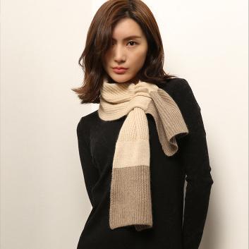 China 2021 Fashion Lady Warm Long Pure Color Shawl Winter Striped Scarf Striped Knitting Women for sale